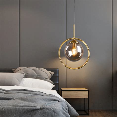 Nordic Enkele Headed Glas Hanglampen Luxe Woonkamer Slaapkamer Bed