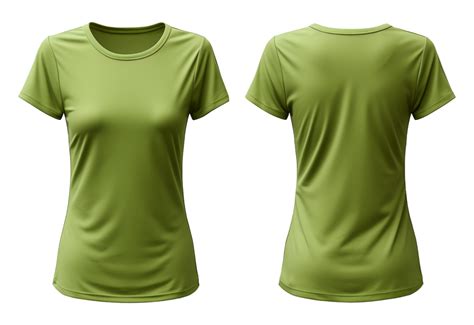 Ai Generated Plain Green Womens T Shirt Mockup With Front View Generative Ai 35098582 Png