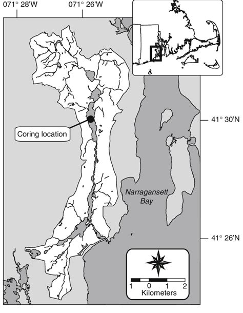 Locus Map Of The Pettaquamscutt River Estuary Rhode Island Watershed