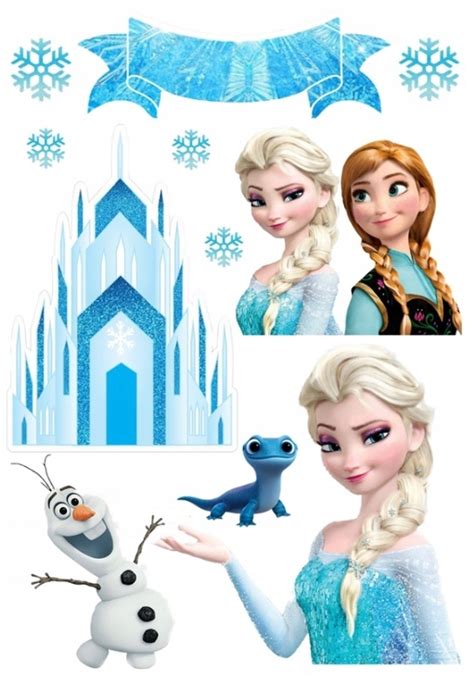 Opłatek na Tort FROZEN ANNA ELSA KRAINA LODU IMIĘ Wydruk Cukrowy A4