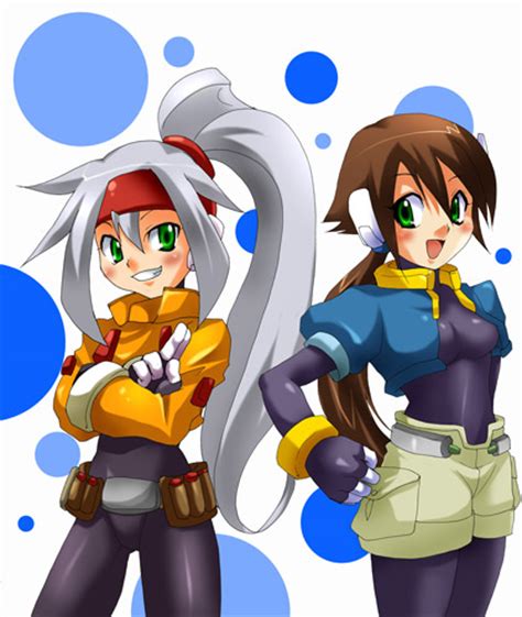 Safebooru 2girls Aile Aile Megaman Zx Ashe Ashe Megaman Zx Brown Hair Capcom Green Eyes