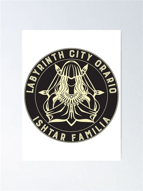 "Danmachi Labyrinth City Orario Ishtar Familia Vintage Black " Poster ...