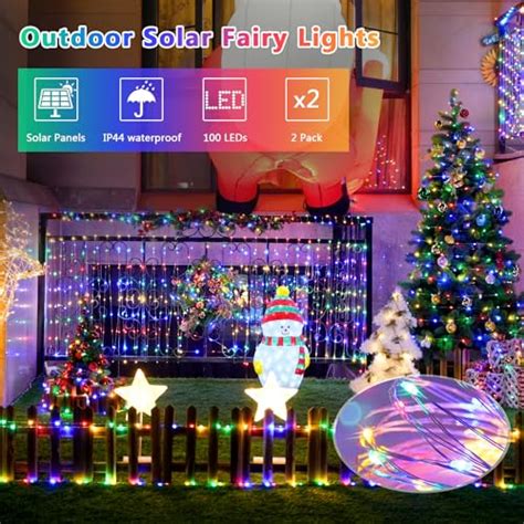 JMEXSUSS 2 Pack Solar Christmas Lights Outdoor Waterproof Total 66FT