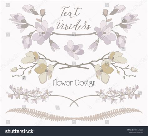 Colorful Hand Drawn Floral Text Dividers Stock Vector Royalty Free