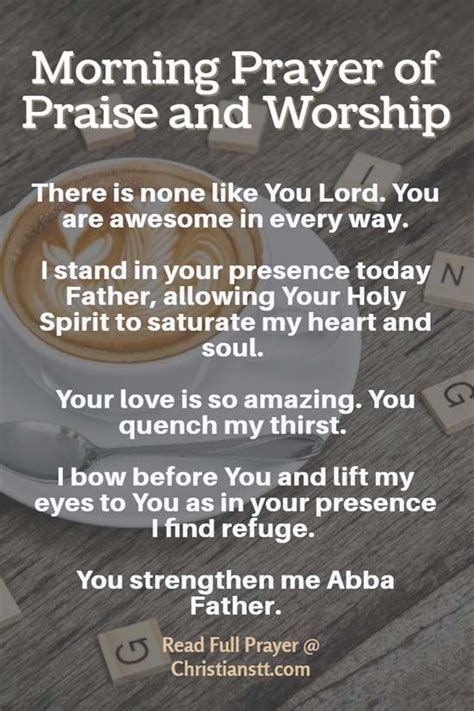 Morning Prayer Of Praise And Worship Morning Prayers Worship And Lord