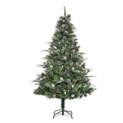 Sapin De No L Artificiel Vert Charnu Sur Pied Par Homcom De Style Pin