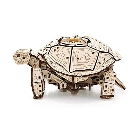 EWA Eco Wood Art Tortue 3D mécanique en Bois Puzzle pour Adultes et