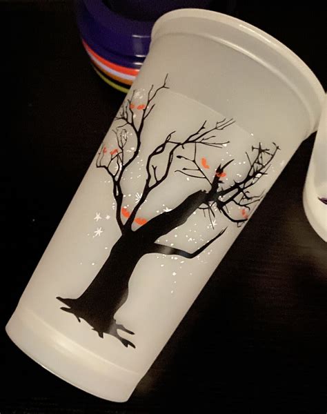 Starbucks Halloween Glow In The Dark Reusable Cup Pk Raven Moon