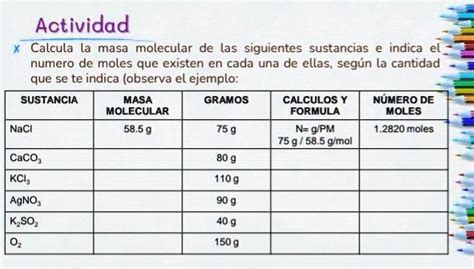 Solved Alguien Que Me Pueda Ayudar Con Esto Porfa Actividad Calcula La Masa Molecular De Las