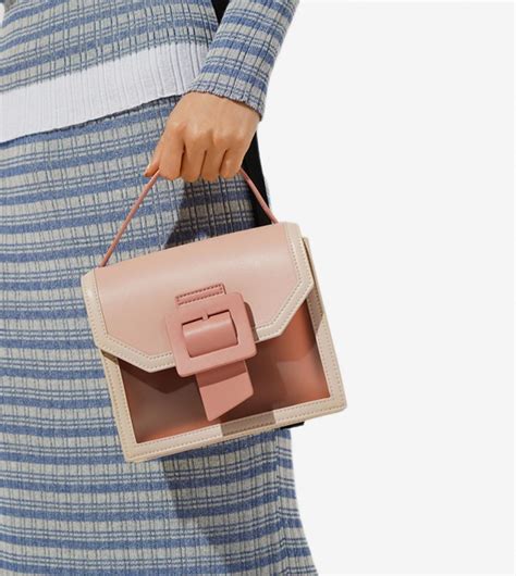 Buy Charles Keith See Through Effect Buckled Bag Nude In Nude 6thStreet Qatar