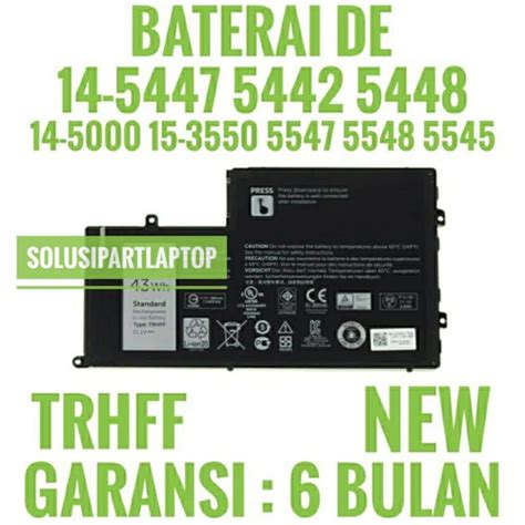 Jual BATERAI DELL INSPIRON 14 5447 5442 15 3550 5547 5548 TRHFF ORI