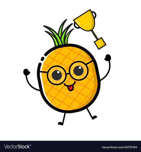 A Pineapple Character Wearing Sunglasses Vector Image