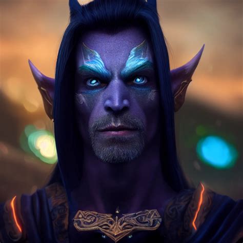 Depiction Of A Male Nightelf From World Of Warcraft Midjourney