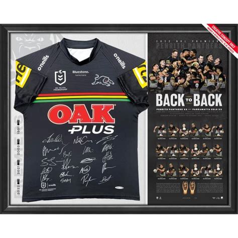 PENRITH PANTHERS 2022 BACK TO BACK PREMIERS TEAM SIGNED JERSEY ...