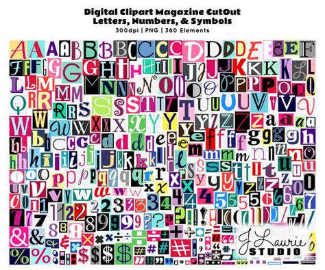 Digital Magazine Cutout Alphabet-ransom Note Letters-numbers-clipart Alphas-scrapbook-greeting ...