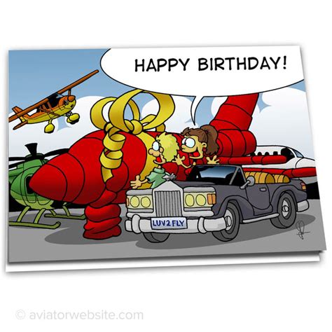 Pilot Birthday Card Airplane Aviatorwebsite