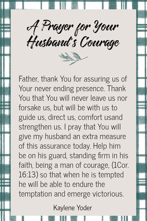 A Prayer For Your Husbands Courage Kaylene Yoder Prayers For My