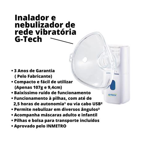 Nebulizador Inalador Sem Fio Recarreg Vel Rede Vibratoria Und