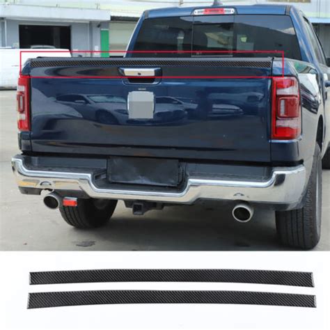 Carbon Fiber Rear Trunk Tailgate Lid Cover Trim Fit For Dodge Ram 1500