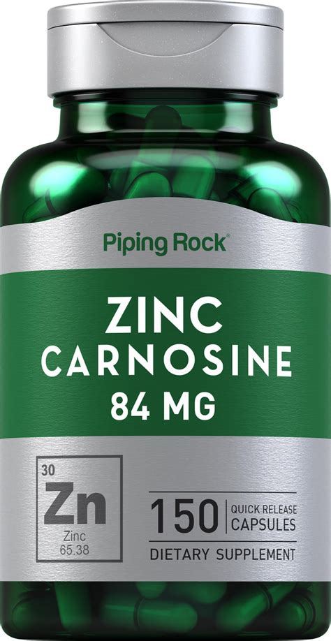 Amazon.com: Piping Rock Zinc Carnosine Supplement | 84mg | 150 Capsules