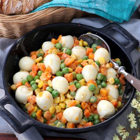 Mixed Vegetables With Quail Eggs Foxy Folksy