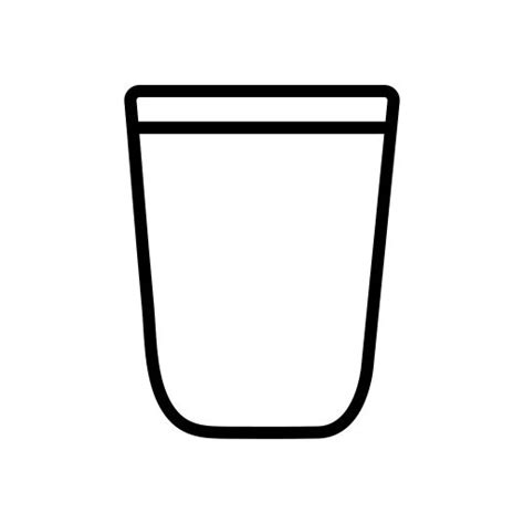 A Black And White Line Drawing Of A Glass