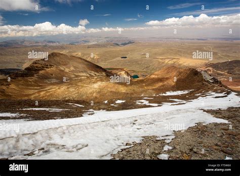 The peak of Chacaltaya (5,395m), which until 2009 had a glacier which ...