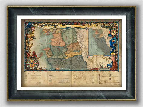 The World Of The Witcher Map The Northern Kingdoms Witcher 3 Etsy