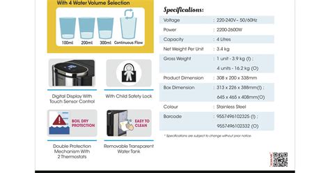 KHIND EK D L INSTANT HOT WATER DISPENSER Berdaya