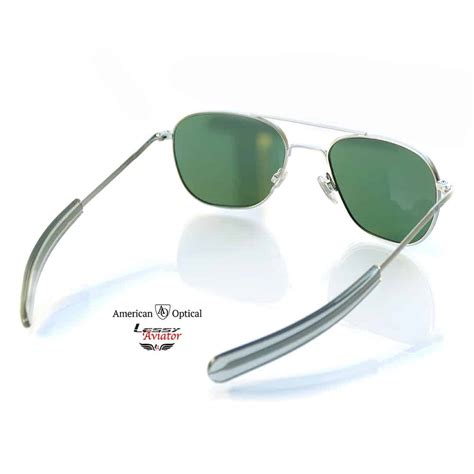 Ao American Optical Original Pilot Sunglasses Silver Green