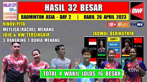 Hasil Badminton Asia Championship Hari Ini Day Mei Rachel