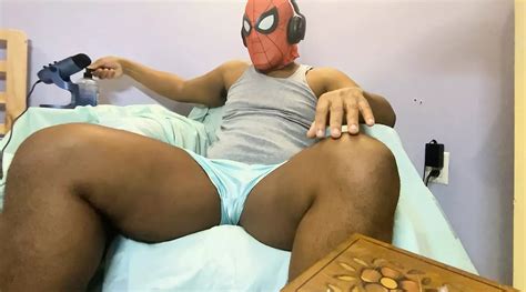Spider Man Jerking Out A Moaning Cumshot After Work Gay Black Black
