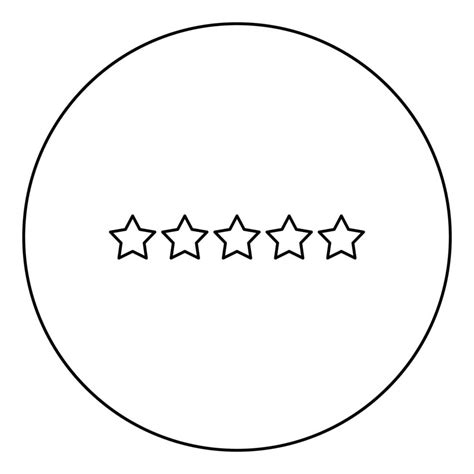 Five Stars Stars Rating Concept Icon In Circle Round Outline Black