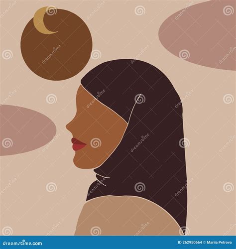 Abstract Faceless Woman Profile On Red Background Faceless Woman With