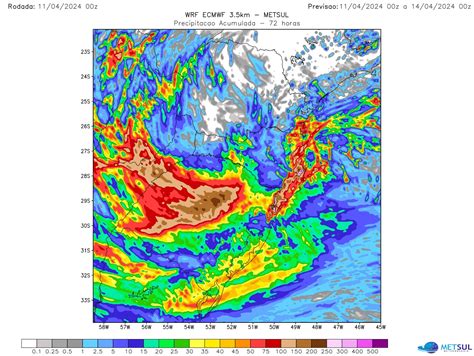 Alerta de chuva volumosa a extrema no RS e SC veja as projeções