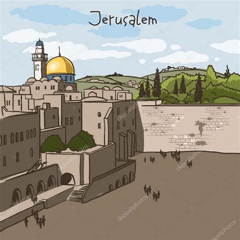 Jerusalem, Israel old city skyline Stock Vector Image by ©museyushaya #88660072