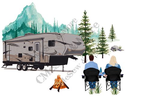Camping Couple 5th Wheel, PNG - Etsy