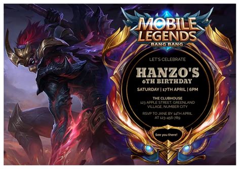 Mobile Legends Birthday Invitation Template Postermywall