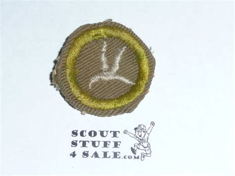 Bird Study Type E Khaki Crimped Merit Badge 1947 1960