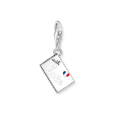 Thomas Sabo Paris Charms Charm Anhänger Eiffelturm Briefmarke Silber