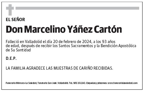 Marcelino Yáñez Cartón Esquela El Norte de Castilla