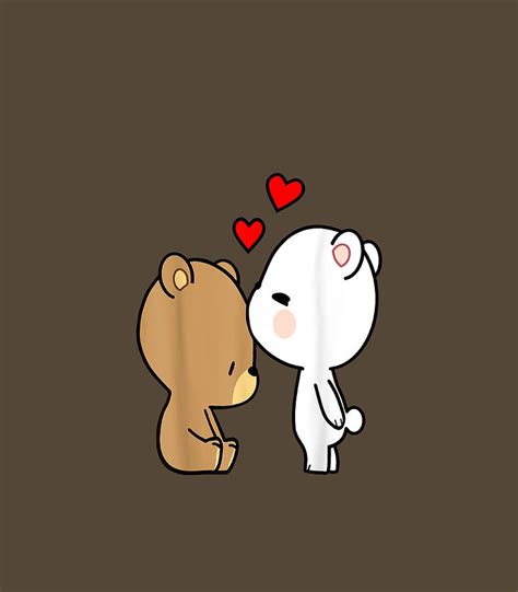 Kissing Bears Milk Mocha Valentines Kiss Teddy Bear Lover Digital Art