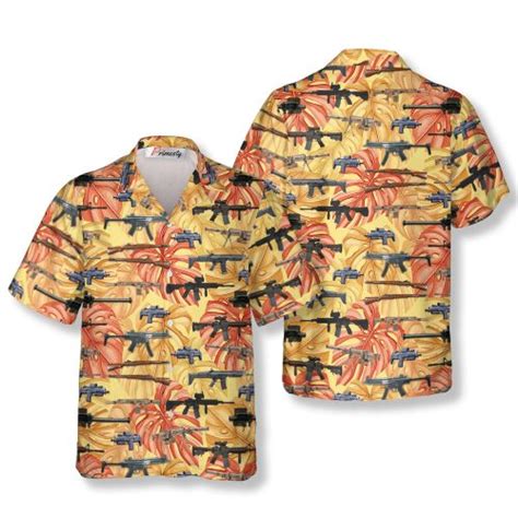 Vintage Tropical It S All About Guns Gun Hawaiian Shirts For Men Primesty