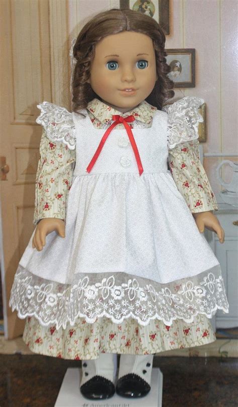 American Girl Style Pinafore Dress In Red And Cream Etsy Doll