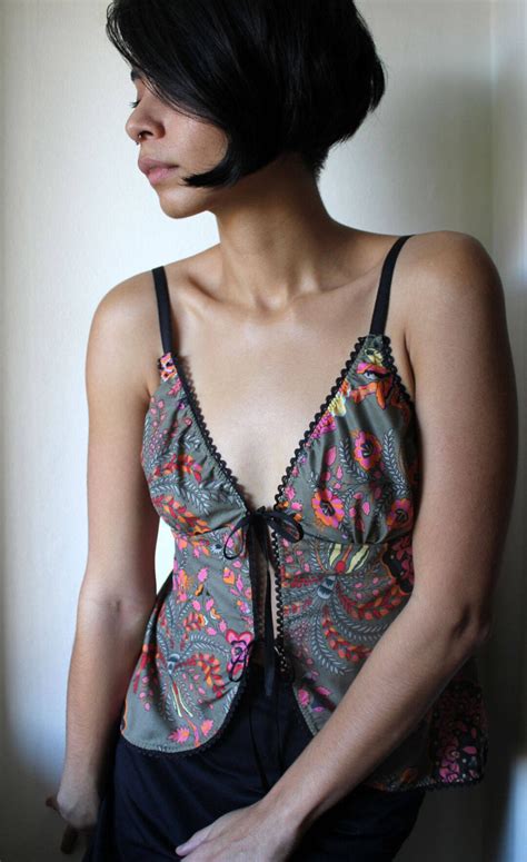 Lingerie Style Woven Camisole SEWING PATTERN With Ribbon Ties And Adjustable Bra Straps Etsy