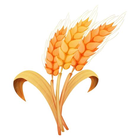 Premium Vector Wheat Spikelet Grain On Straw In Cartoon Style