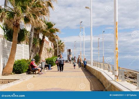 Nerja Spain March Walking Route Along The Shoreline With