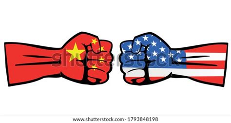 Usa Vs China Trade War Vector Stock Vector Royalty Free 1793848198