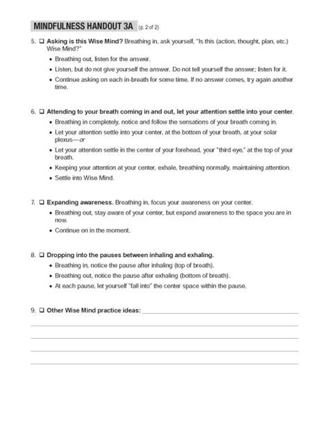 Wise Mind Dbt Skills Handouts