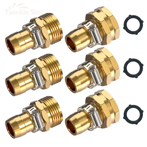 Twinkle Star Garden Hose Repair Connector With Clamps Male And Female Garden Hose